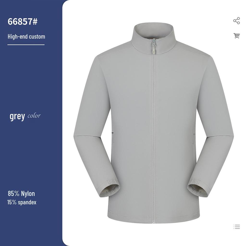 Herren-Jacke mit Stehkragen, schnelltrocknend - Atmungsaktiver Sonnenschutz für Frühling/Sommer, Business Casual
