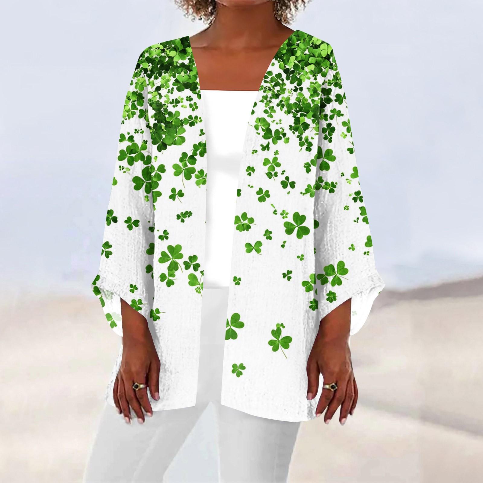 

Женская повседневная и модная легкая куртка средней длины с принтом ко Дню святого Валентина, кардиган XXL зелёный