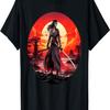 Samurai Girl Vintage Retro Sakura Cherry Blossom T-Shirt(148)