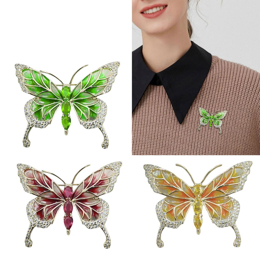 Handcraft Alloy Butterfly Pin Intricate Craftsmanship Sturdy Materials Fashion Accessory for Outfits or Bags Decoration