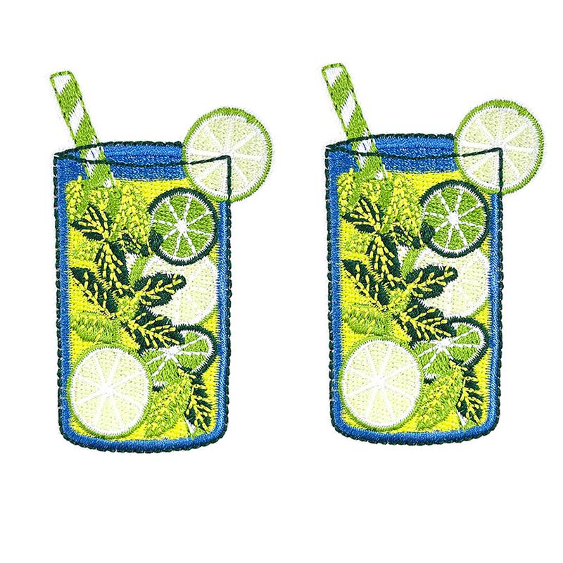 10pcs /Lots Cartoon Summer Surf Style Embroidered Fruit Drinks Patch Iron On Patches For Clothing Lobster Turtle Starfish Sew Diy