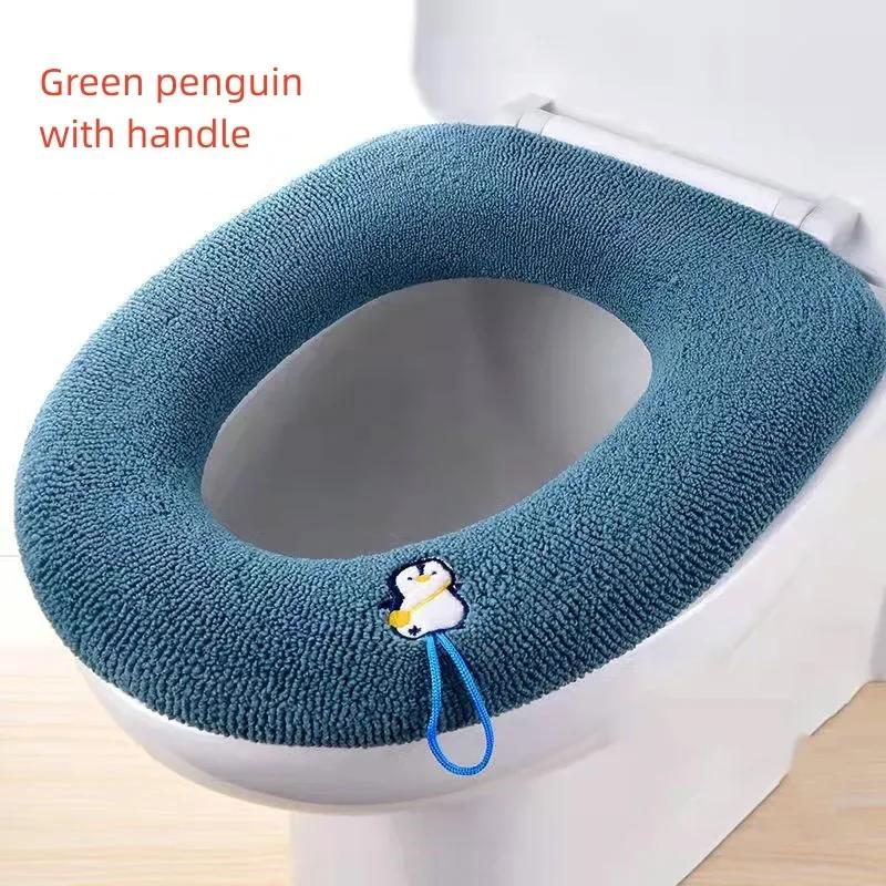 2Pcs Thicken Toilet Seat Cover Mat Winter Warm Soft Washable Closestool Mat Seat Case Toilet Lid Cover Bathroom Accessories