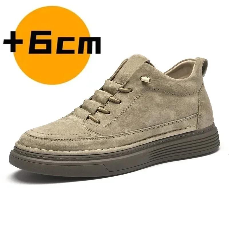 Scarpe Rialzate in Vera Pelle per Uomo Scarpe Elevator Aumento di Altezza Calzature Sneakers Casual di Lusso da Uomo Scarpe da Skate