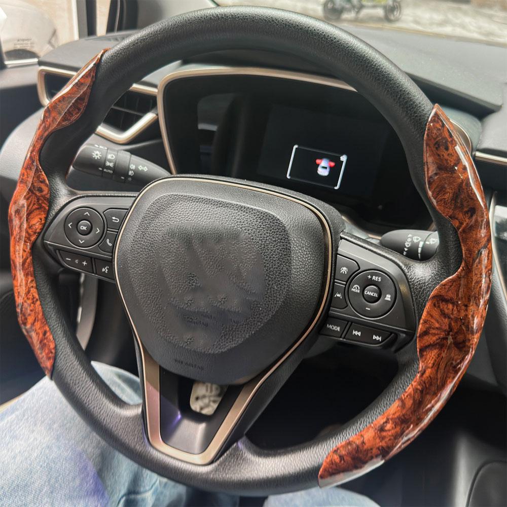 2PCS Carbon Fiber Silicone Car Steering Wheel Cover Custom Anti-skid Booster Cover Auto Accessories 38cm For Auto Deco 2025