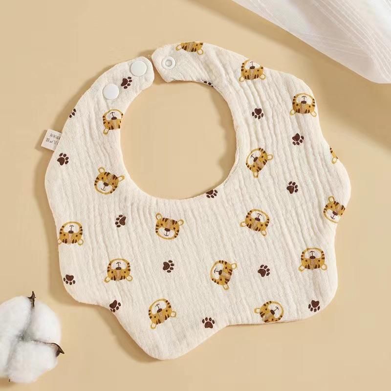 New Style Six-Layer Cotton Yarn Baby Drool Bib: Anti-Spit Up Petal Design for Newborns