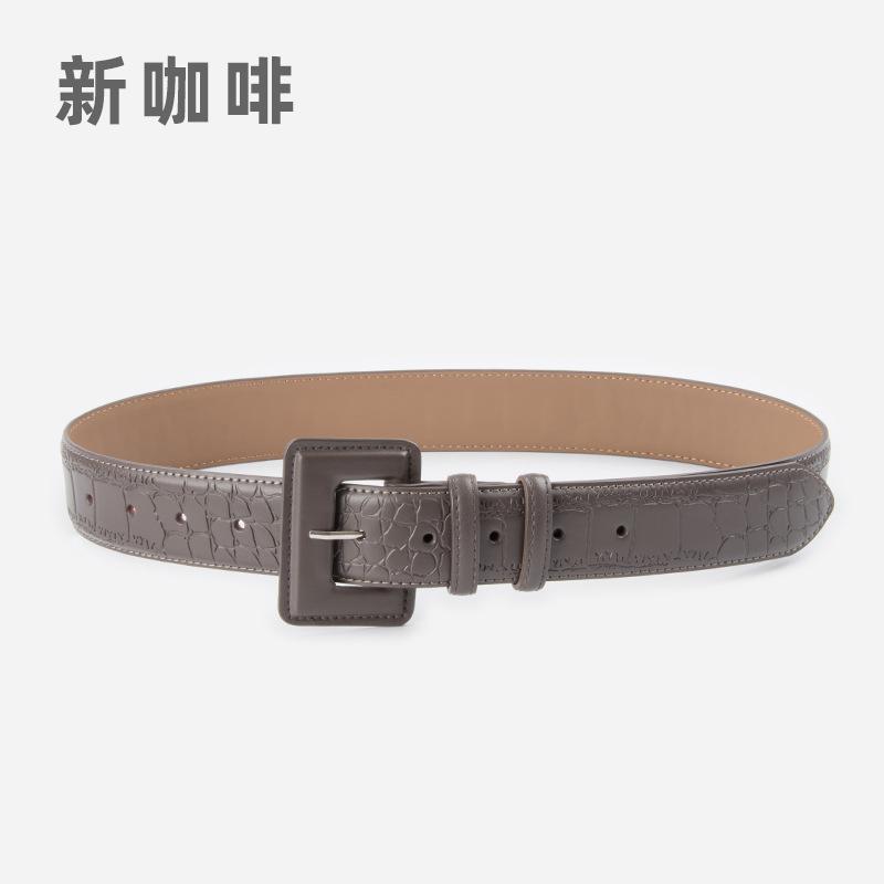 Curea de damă, Piele Lată Decorativă pentru Palton, Curea Simplă de Damă, Senzație Avansată, Talie și Subțire