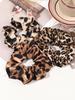 3PCS Leopard Print Hair Accessories Bundle - Ring, Elastic Band, Head Flower, Hair Rope for Women or Girls