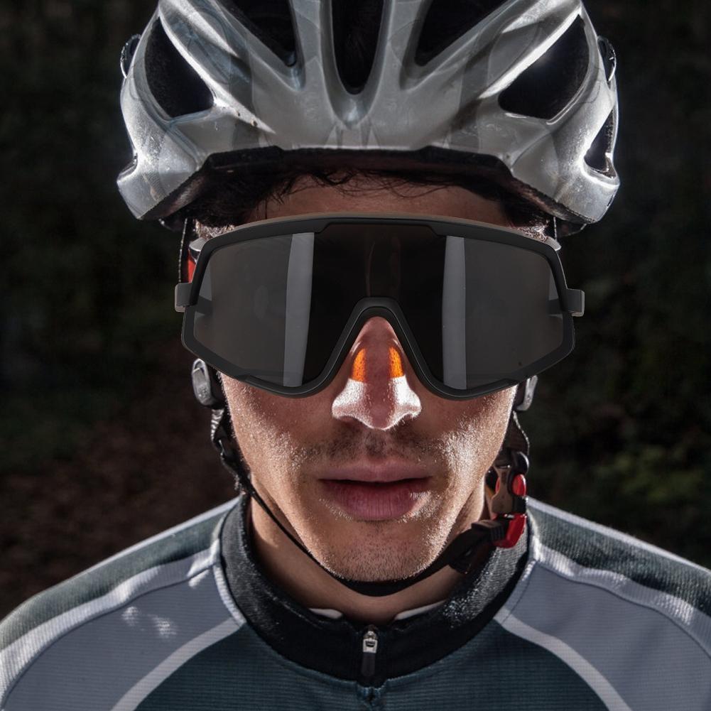 Outdoor Sports Glasses Windproof Cycling Goggles Bicycle Sunglasses for Women Men(Black FrameGray Lens )