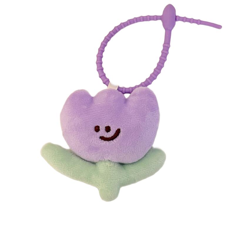 New Cute Flower Keychain Colorful Tulip Plush Key Chain Kawaii Soft Plush Bag Charms For Women Girls Handmade Adorable Gift