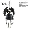 Gothic Angel Wind Chime Dark Chime, Winged Black Weather Resistant Hanging Windbell for Outdoor Garden Porch Patio Decor