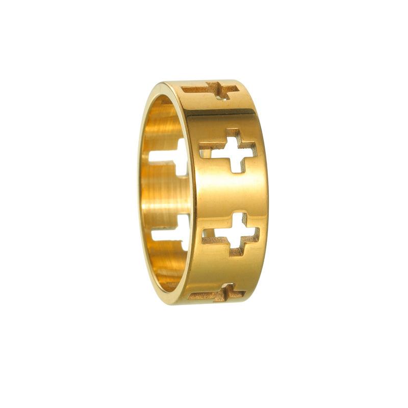 Simple and Fashionable Men's Jewelry Jewelry Hollow Titanium Steel Ring
