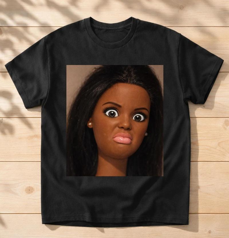 Funny African American Disgusted Black Doll Face Meme Shirt Summer Unisexs And Unisexs Loose And Breathable TShirt Top