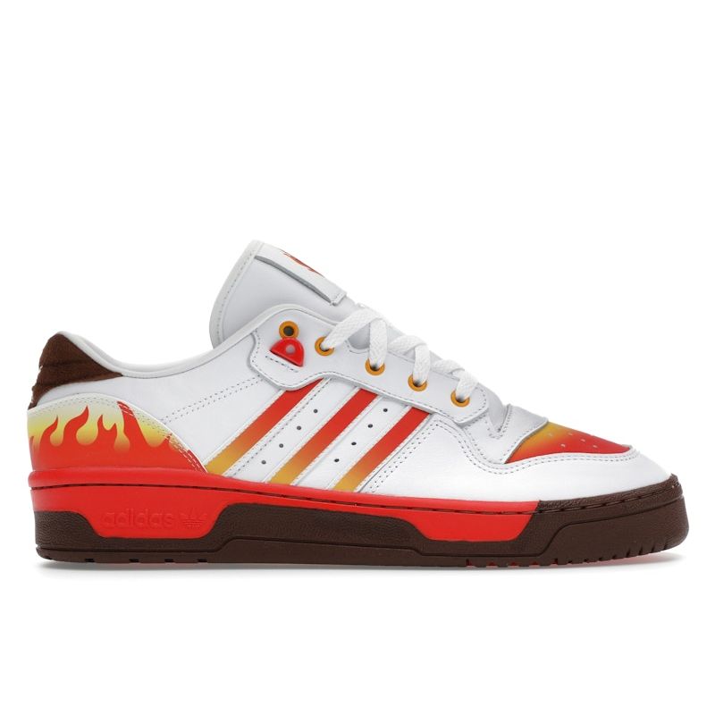 Adidas Demon Slayer X Rivalry Low Rengoku Men Sneakers White Cloud-White Red JI3310