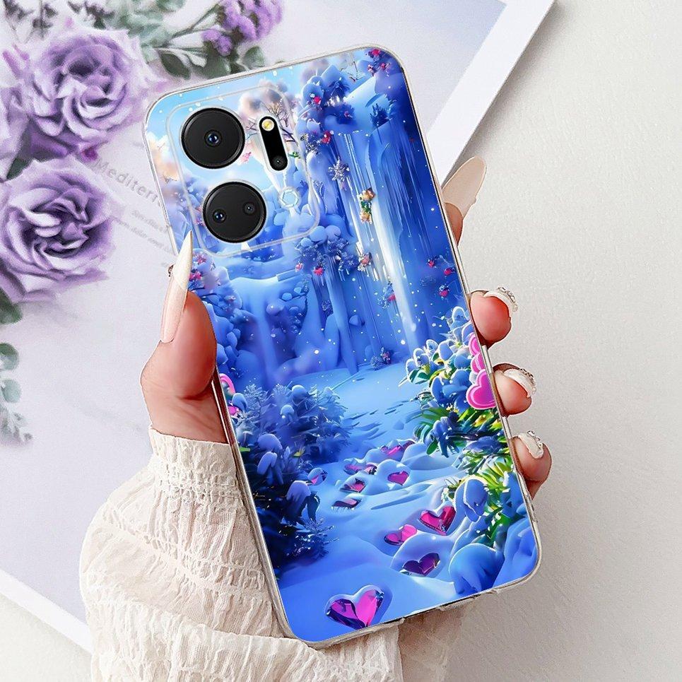 Casing For Huawei Honor X7a X7B Phone Case HonorX7 X 7 4G Luxury Flower Butterfly Dragon Animals Printed Clear Soft Back Cover