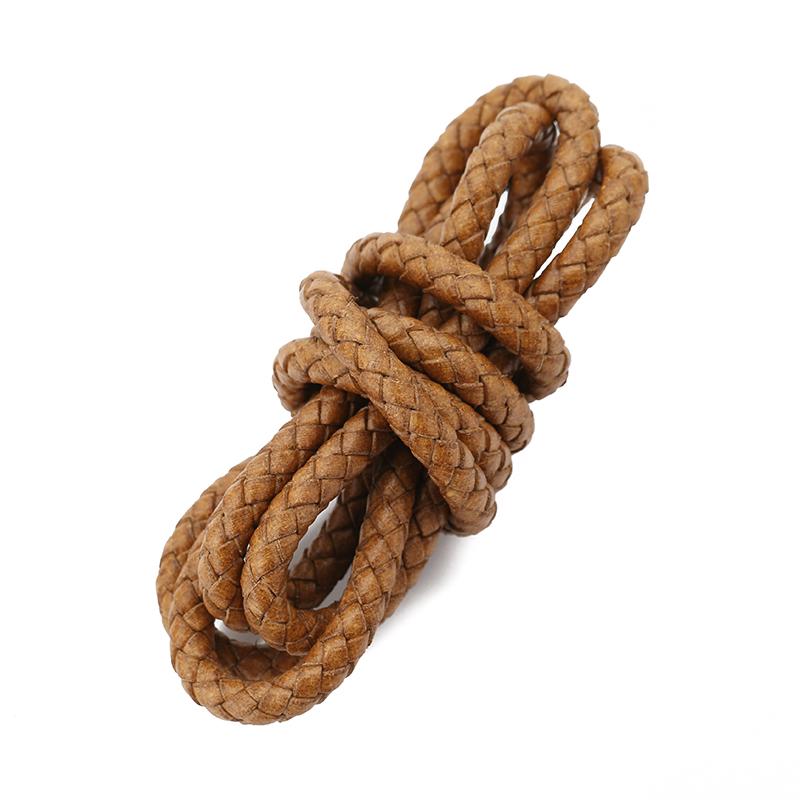 1/2 metru/balení Kulaté pletené šňůrky z pravé kůže 3/4/5/6 mm Vintage kožená šňůrka Pro výrobu kožených náramků a šperků