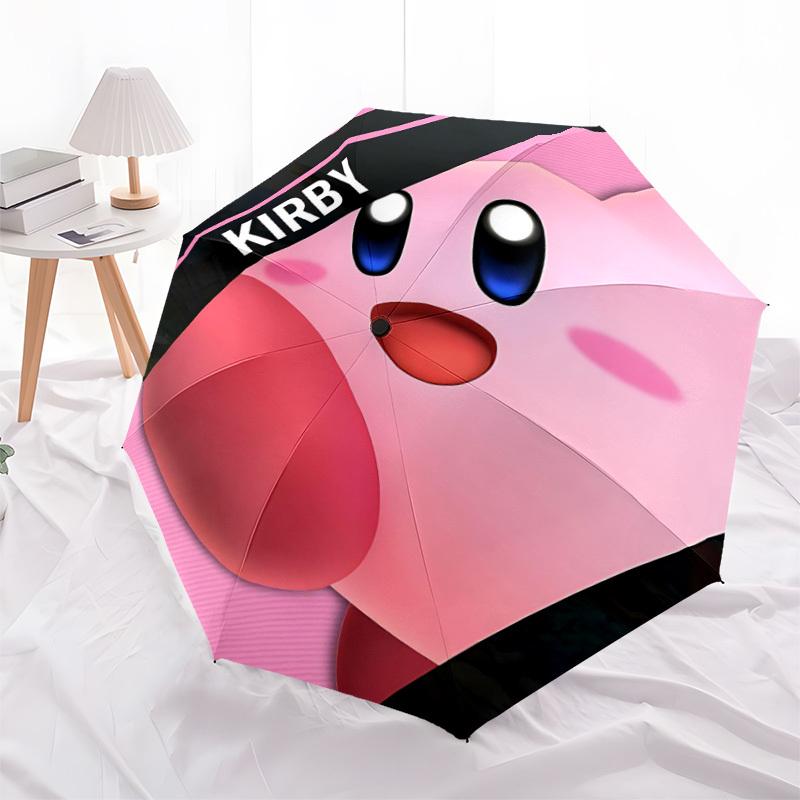 1pc Kirby Automatic Folding Umbrella, 8 Ribs for All-Season Use, Portable for Travel & Outdoor Activities 042