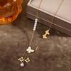 White Shell Butterfly Tassel Titanium Steel Necklace: Elegant, Durable, Internet Celebrity Style Clavicle Chain for Women