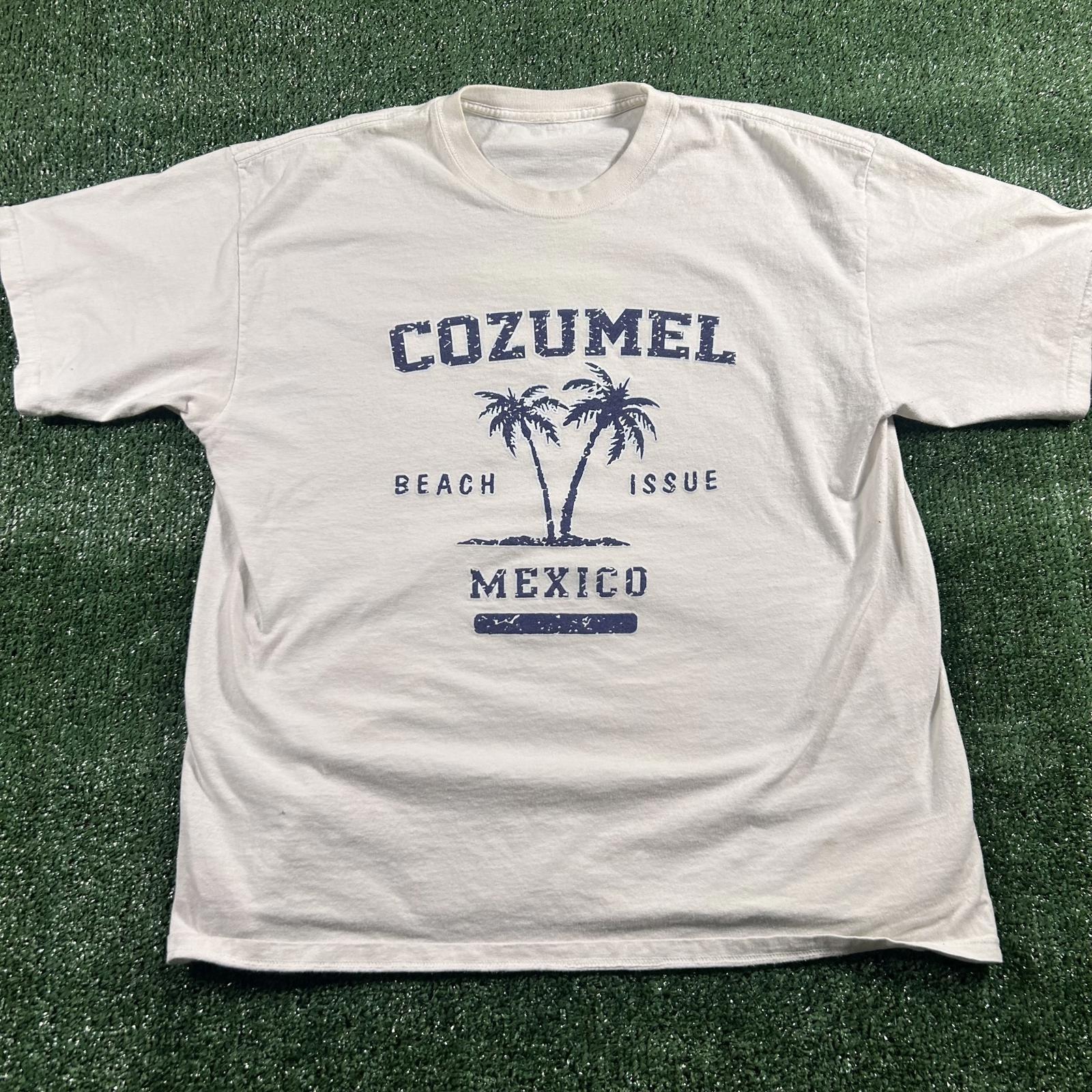 White Cozumel Mexico Graphic T-Shirt. Fits like large L