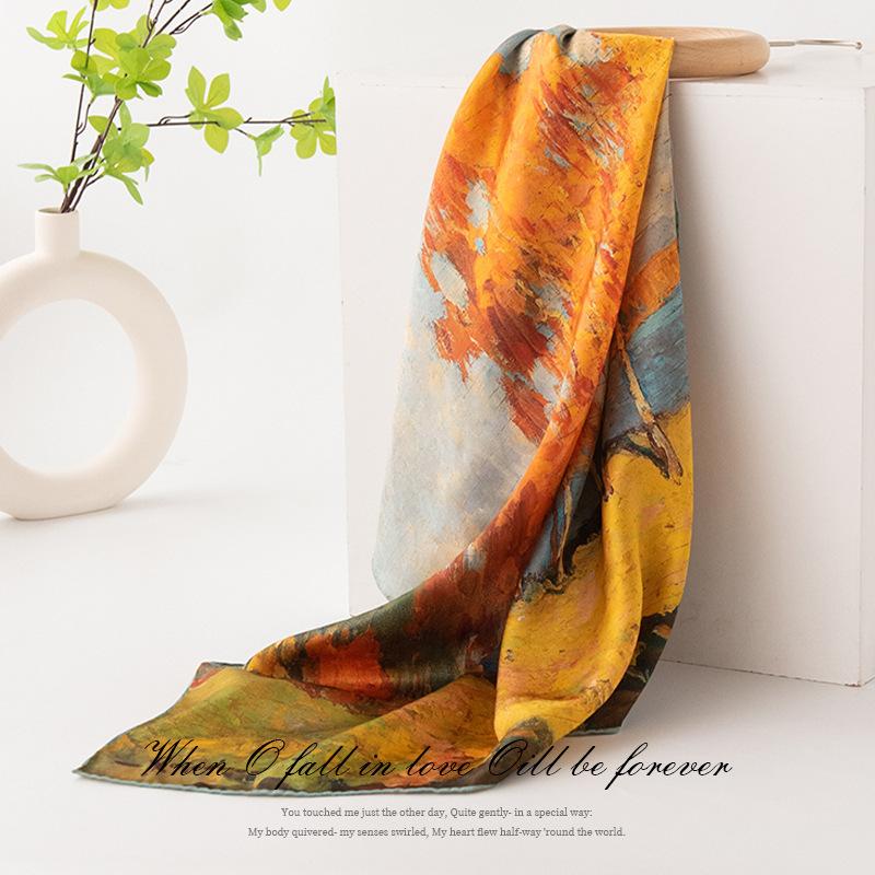 86Cm silk scarf mulberry silk silk scarf square scarf summer high-end scarf wedding gift for mother 86*86cm (with gift box)