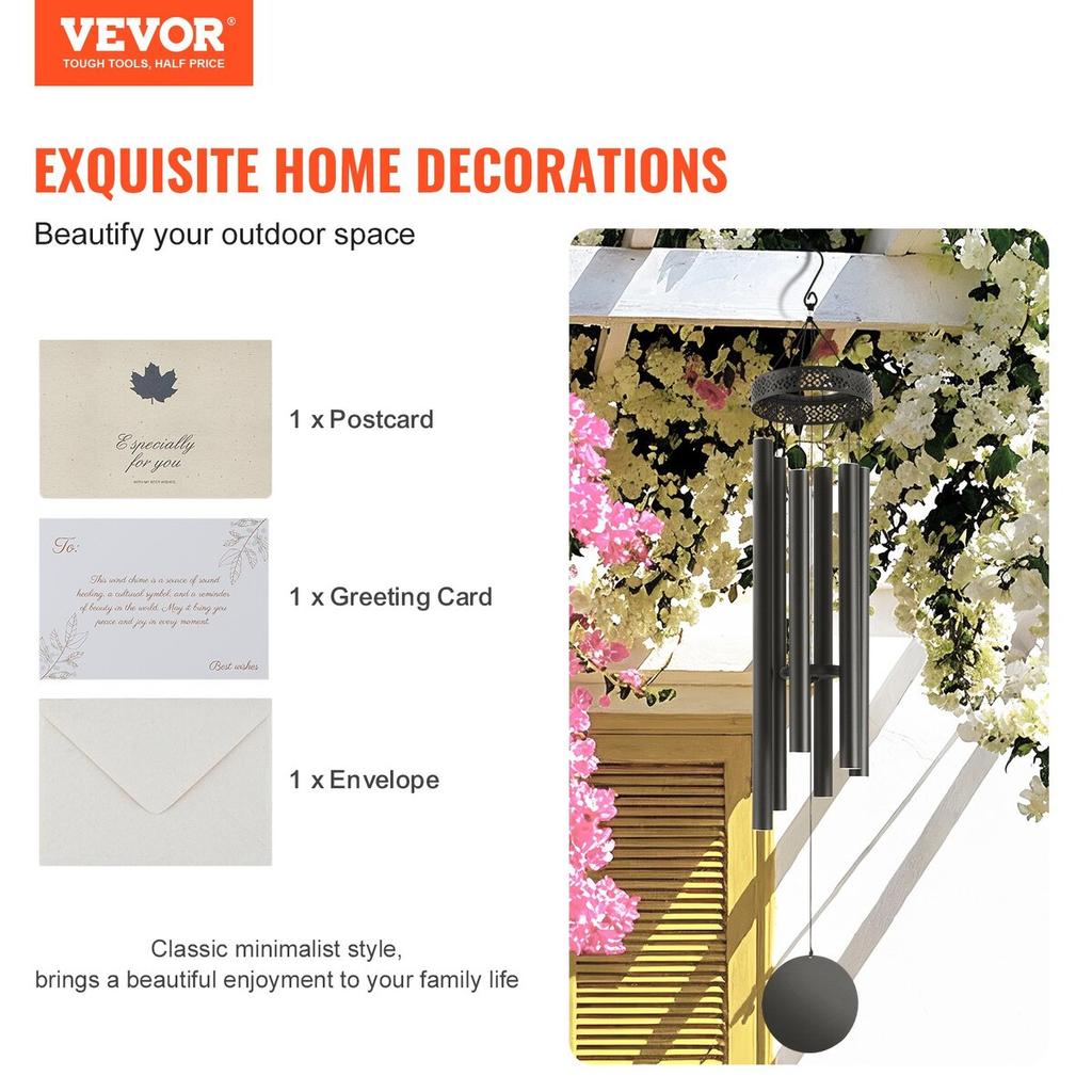 Wind Chimes for Outside 1473 mm Aluminum Memorial Deep Tone Wind Chimes