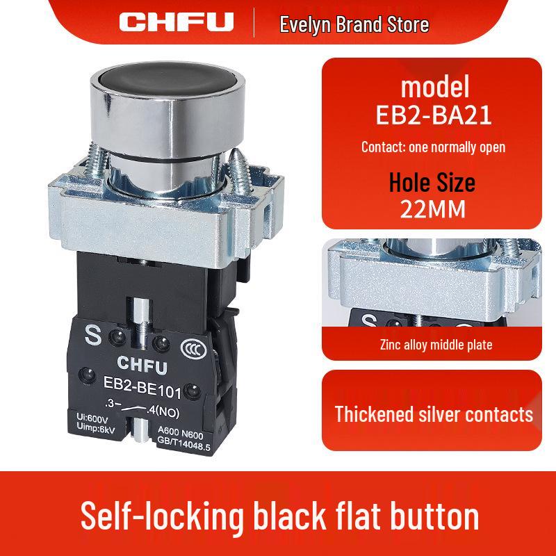 XB2 Emergency Stop Self-Locking Metal Push-Button Switch with Mushroom Head
