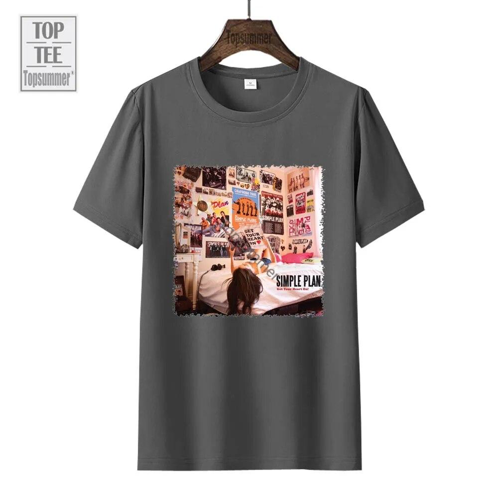 Ge allt! Album T-shirt Simple Plan Turné T-shirt Tonåringar Sommarmode Oversized T-shirts Pojke Flicka Grafiska Tryck T-shirts