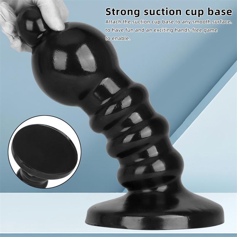 Black Pull Beads 9.5cm Giant Big Head Dildo Anal Plug Fisting Adult Products