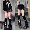 Asymmetric Knit Leg Warmers Stretch Knit Slouchy Socks Gothic Boot Cuffs Streetwear Look