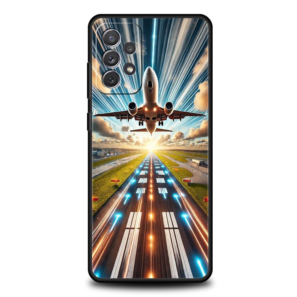 Reise-inspirierte Flugzeugroute Handyhülle für Samsung Galaxy A55 A35 A15 A14 A13 A25 A54 A51 A71 A72 A73 A32 A52 A41 5G Weiches TPU