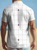 Men's Short-sleeved Button-up Shirt, Geometric Pattern, Casual Turn- Collar, Fashionable Summer Wear