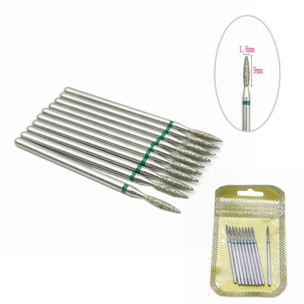 10ks/sada Diamantový vrták na nechty Rotačné bity pre elektrickú manikúru Frézka Bur Nail Art Tool Príslušenstvo