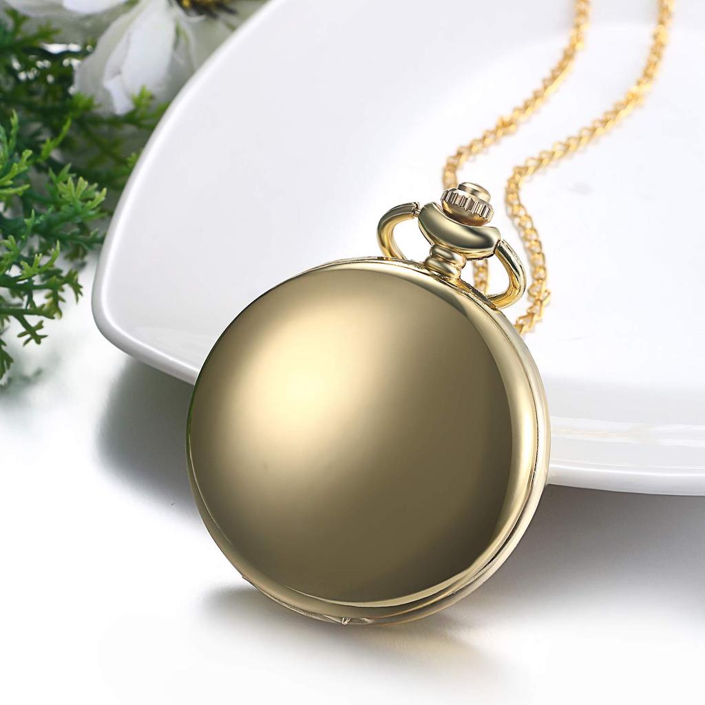 JEWELRYWE Pocket Watch Antique Analog Free Engraving Pendant Watch Pocket Watch Waterproof Antique Alloy Gold Coming of Age Ceremony Birthday