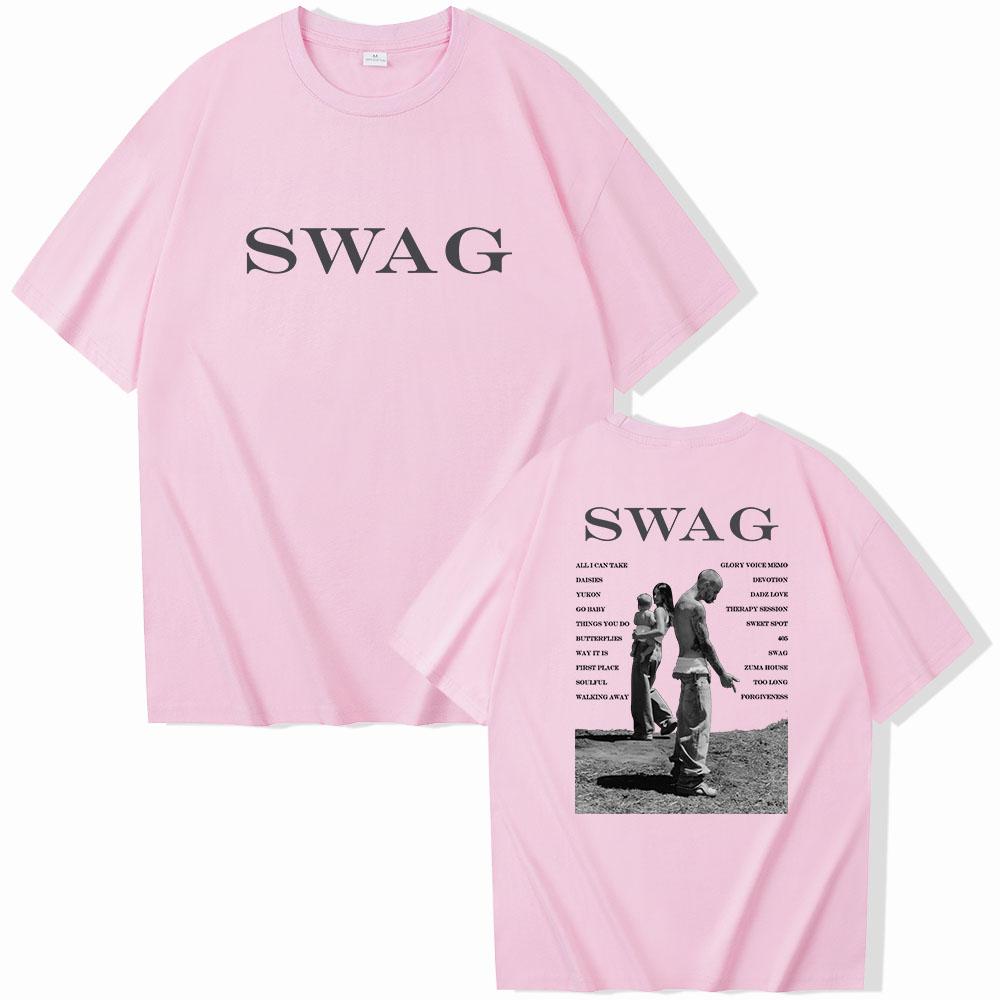 Футболка Bieber SWAG 2025 Justin Album Двусторонняя с круглым вырезом и коротким рукавом Подарок для фанатов 4XL