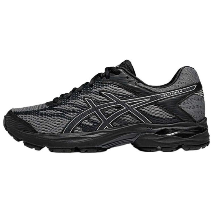

новые Asics Gel Flux 4 износостойкие дышащие с амортизацией низкие кроссовки для бега мужские серые черные 43.5
