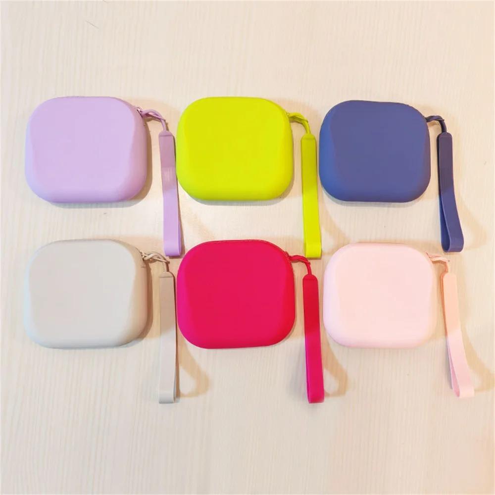 Simple Silicone Cosmetic Bag With Wrist Strap Waterproof Storage Bag Dustproof Zipper Toiletry Bag Outdoor
