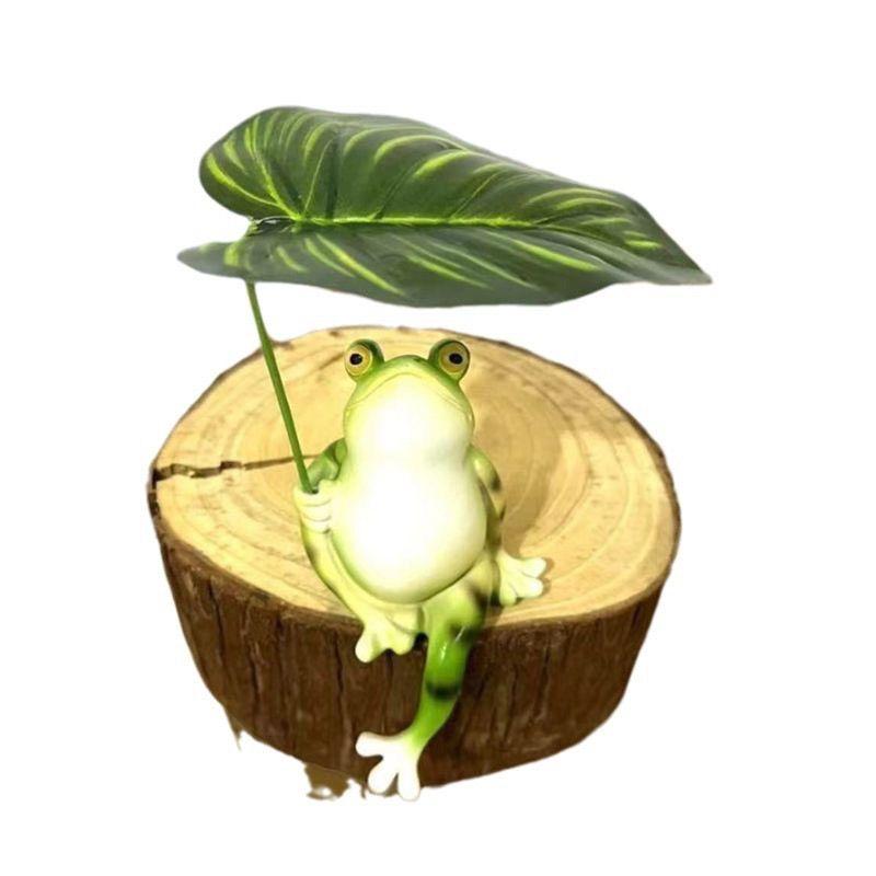 Leaves to cool off simulated frog ornaments fish pond fish tank micro landscape layout home balcony crafts