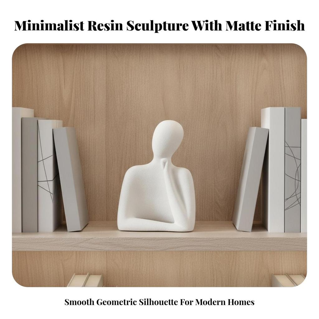 Abstract Human Figurine Artistic Seated Figure Statue Compact for Entryway Table