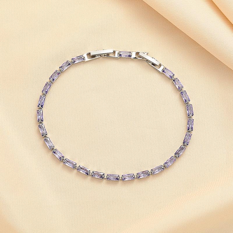 

Fashionable rectangular purple bracelet for women, small, exquisite and simple.