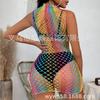 Sex underwear foreign trade new rainbow sexy sex net clothes foreign trade color temptation perspective