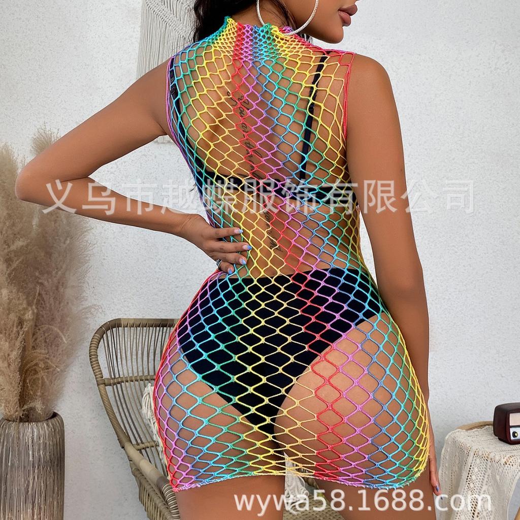 Sex underwear foreign trade new rainbow sexy sex net clothes foreign trade color temptation perspective