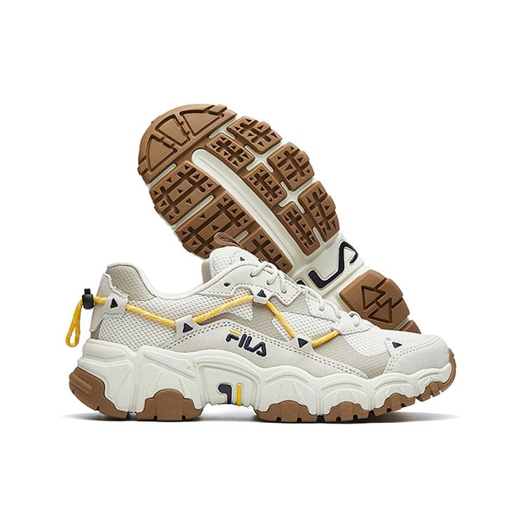 New FILA Fluid Breathable Low top Casual Shoes Women's Gray White Yellow F12W034129FTS