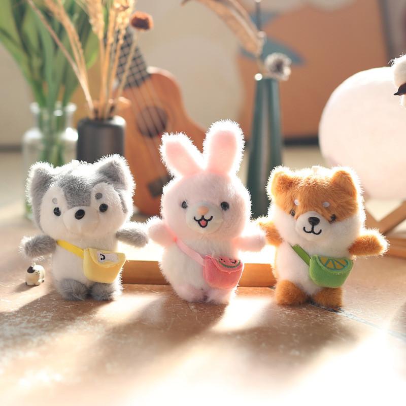 Mini Cute Plush Dog And Rabbit Keychain Fluffy Accessory With Soft Pp Cotton Filling