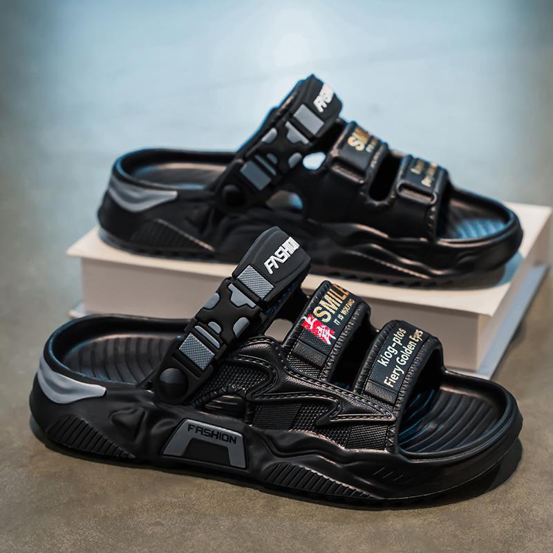 Slippers men's 2025 new summer wear soft bottom stepping on shit feeling leisure outdoor sports wading men's beach shoes tide