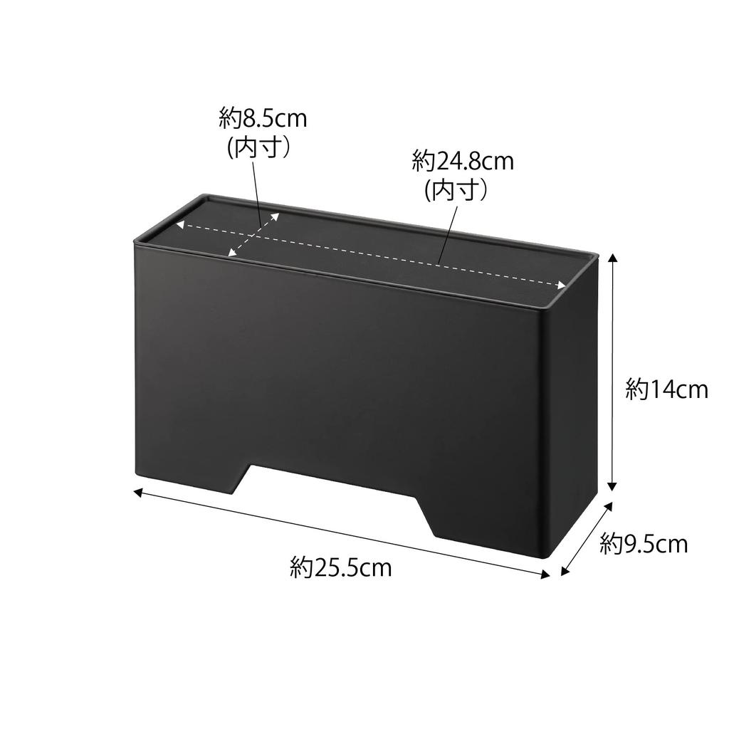 Yamazaki Tower Magnetic 3D Mask x x Entryway Mask Storage with 6088 Holder, Black, Approx. W25.5 D9.5 H14cm, Hooks,