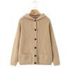 French Chic Women's Hooded Cardigan Sweater - Thick & Warm Autumn/Winter Outerwear