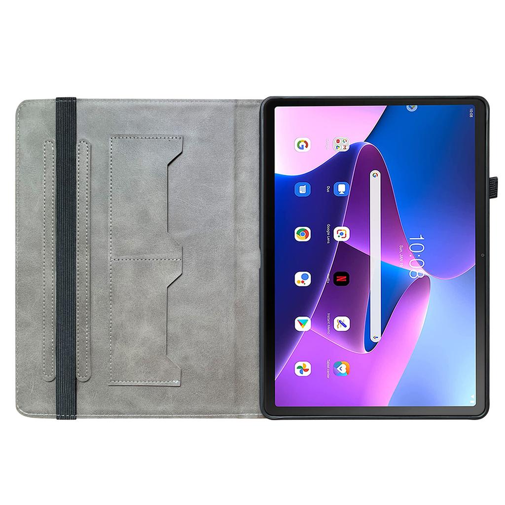 Para Lenovo Tab M10 (Geração 3) Capa de Couro com Padrão Impresso com Suporte e Porta-Cartões para Tablet