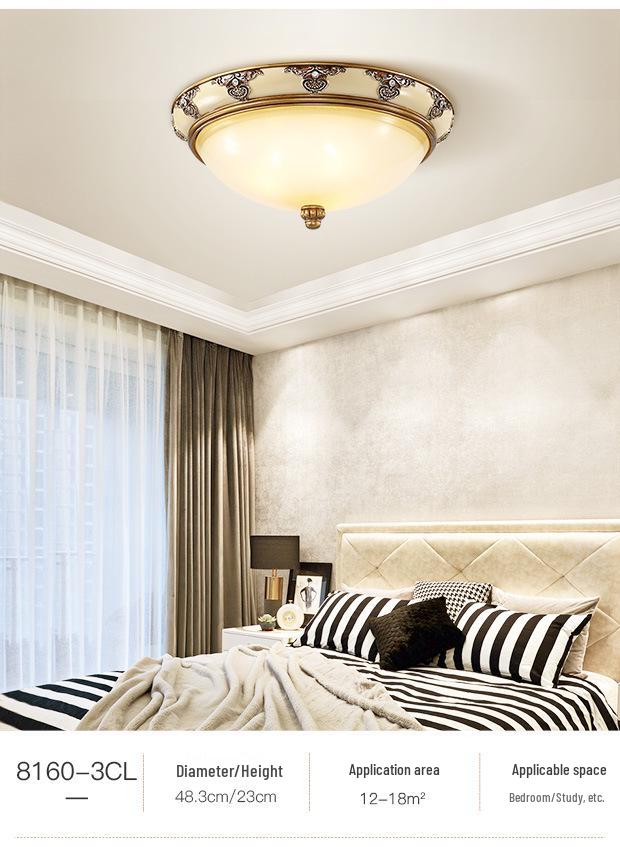 European Retro Dimmable LED Ceiling Light for Hallway, Balcony, or Bedroom