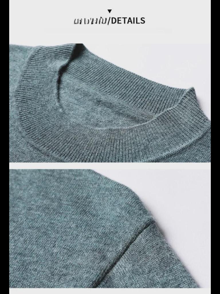 Halbrollkragenpullover für Herren aus 100 % reiner Wolle – Herbst-/Winterkollektion 2024