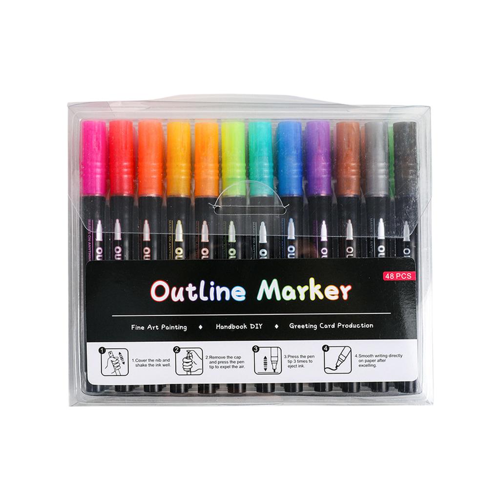 DIY Colored Handbook Highlighter Christmas Card Drawing Outline Pen 5ml