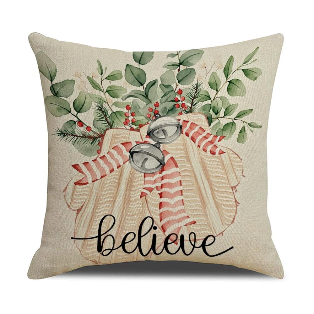 Popular Retro Style Christmas Pillowcase Festive Party Decoration Sofa Pillow Bedroom Bedside Cushion Cover